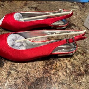 Elegant Red Slingback Flats
